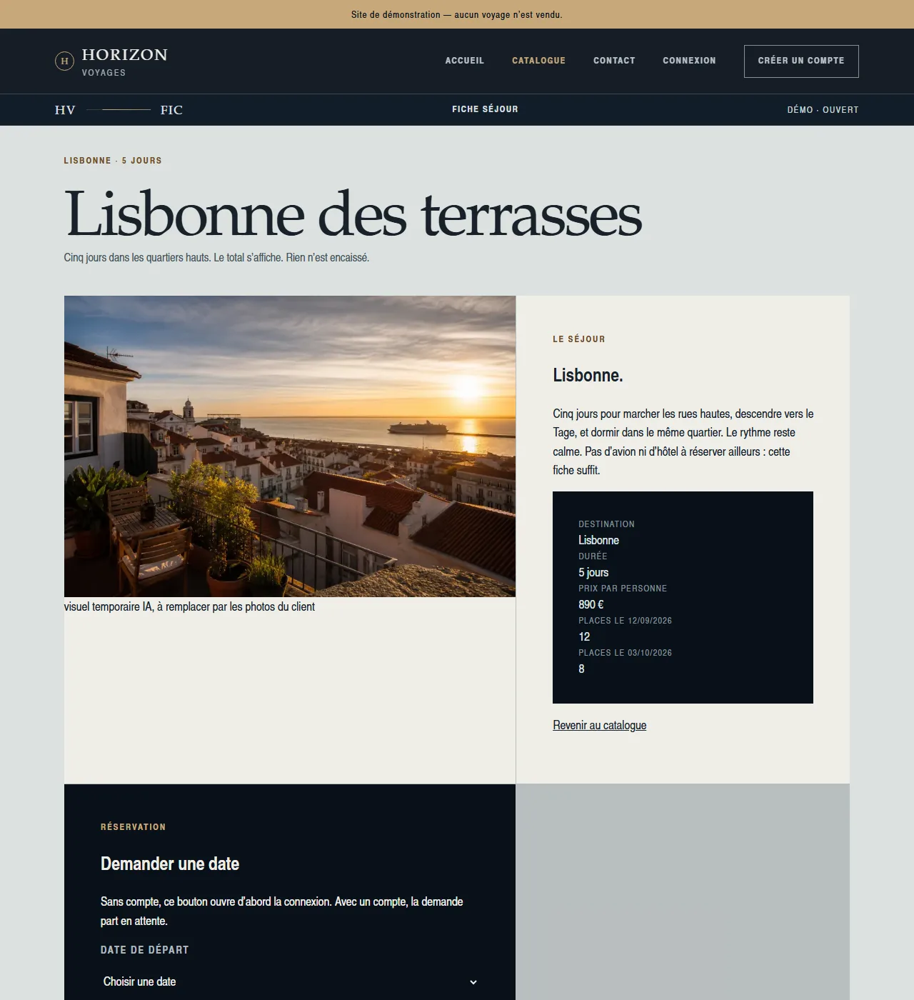 Fiche séjour Lisbonne et formulaire de demande de date